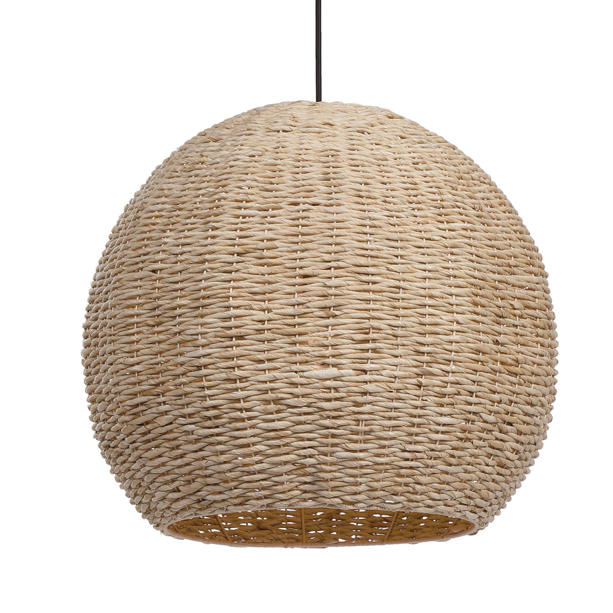 Woven Seagrass Pendant Light, 1 Light, Dome Shade in Beige