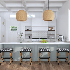 Woven Seagrass Pendant Light, 1 Light, Dome Shade in Beige