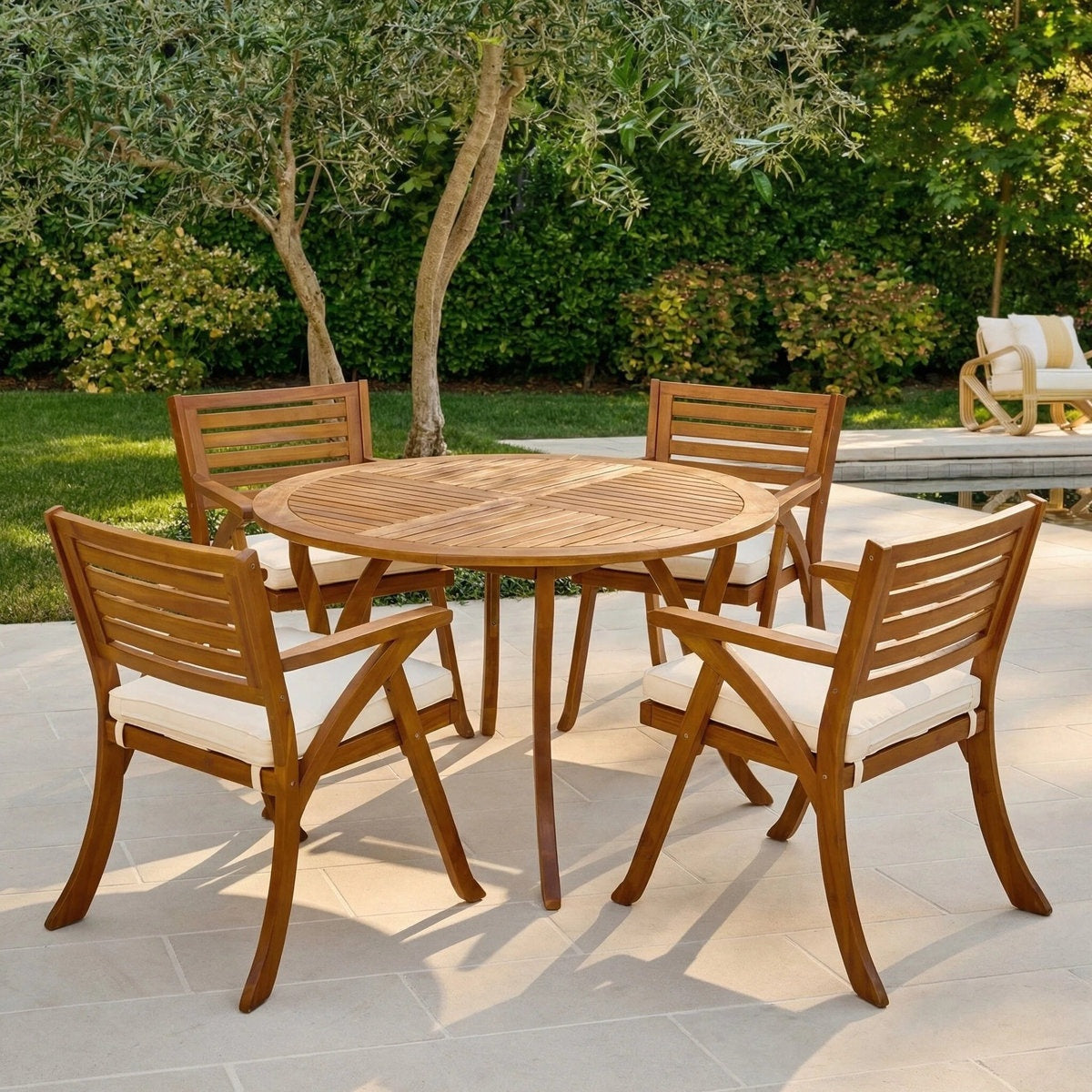 Wulfern Agrelousa Acacia 5-Piece Dining Set