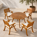 All five pieces | table and four chairs together, complete set