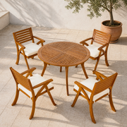 All five pieces | table and four chairs together, complete set