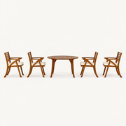 Side | table and four chairs in profile on paper studio ground