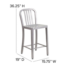 Angle | Three-quarter view of the Wulfern Agrilou Slatted Bar Stools, Set of 2