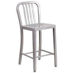 Angle | Three-quarter view of the Wulfern Agrilou Slatted Bar Stools, Set of 2