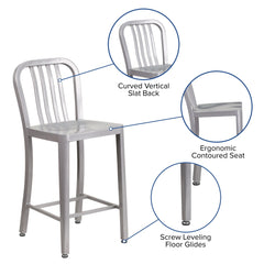 Angle | Three-quarter view of the Wulfern Agrilou Slatted Bar Stools, Set of 2