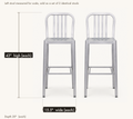 Dimensions | one stool measured, 43 inches high by 15.5 inches wide by 20 inches deep, sold as a set of 2