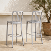 Wulfern Agrilou Slatted Bar Stools, Set of 2