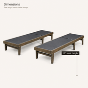 Dimensions | 12 inch seat height for each chaise lounge