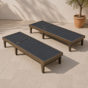 Terrace angle | the complete set of two flat mesh chaise lounges