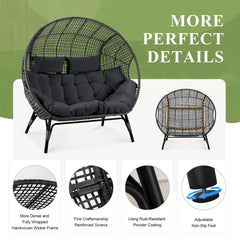 Front | Straight-on view of the Wulfern Antikeria Double Egg Chair Set