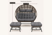 Overall dimensions | Full chair view with 57.1-inch width and 56.3-inch height callouts