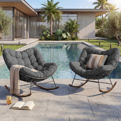 Room | The Wulfern Antimilos Cushioned Rocking Chairs, Set of 2 in a styled room