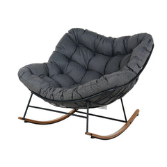 Angle | Three-quarter view of the Wulfern Antimilos Cushioned Rocking Chairs, Set of 2