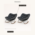 Dimensions | dimension diagram for each rocking chair: 40 inch depth and 6.25 inch cushion thickness