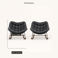 Dimensions | dimension diagram for each rocking chair: 38 inches wide and 34 inches high