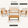 Dimensions | dimensions diagram over the complete set: 55-inch loveseat, 40-inch table, and 33.25-inch seating height