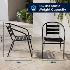 Room | The Wulfern Anydros Stacking Patio Chairs Set of 4 in a styled room