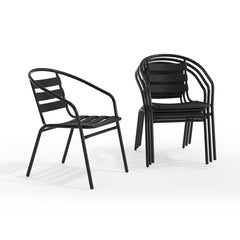 Angle | Three-quarter view of the Wulfern Anydros Stacking Patio Chairs Set of 4