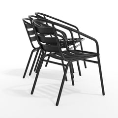 Side | Side view of the Wulfern Anydros Stacking Patio Chairs Set of 4