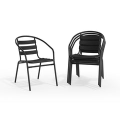 Front | Straight-on view of the Wulfern Anydros Stacking Patio Chairs Set of 4