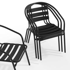 Detail | Close view of the Wulfern Anydros Stacking Patio Chairs Set of 4