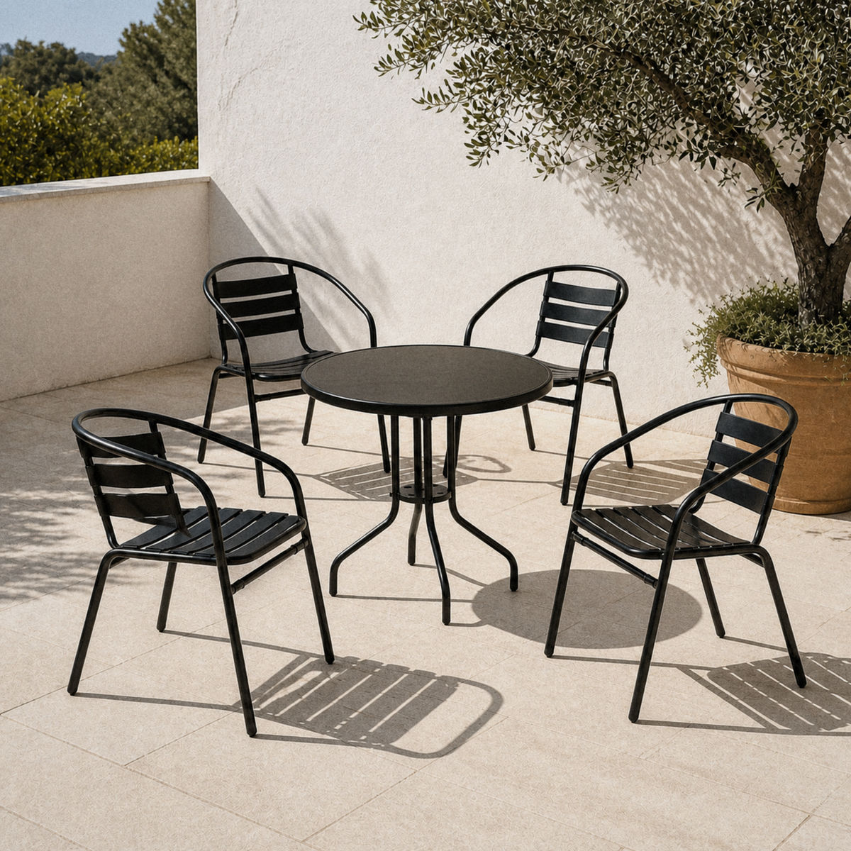 Wulfern Anydros Stacking Patio Chairs Set of 4