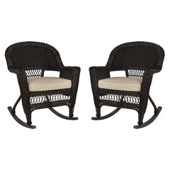 Front | Straight-on view of the Wulfern Arkesini Wicker Rocking Chair