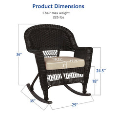Angle | Three-quarter view of the Wulfern Arkesini Wicker Rocking Chair