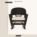 Seat dimensions | rocking chair showing 19.5-inch seat width and 18-inch seat height
