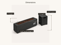 Dimensions detail | Burner trough and tank cover with detailed size callouts