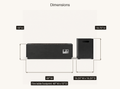 Dimensions | Front view of the fire table and tank cover with width and height callouts