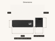 Dimensions | Front view of the fire table and tank cover with width and height callouts
