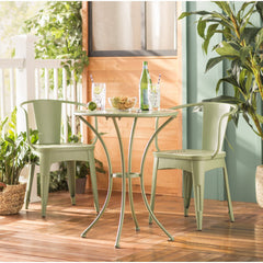 Room | The Wulfern Aspronisi Iron 3 Piece Bistro Set in a styled room