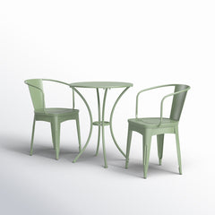 Angle | Three-quarter view of the Wulfern Aspronisi Iron 3 Piece Bistro Set
