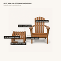 Seat and ottoman dimensions | studio view labels the seat, arm, and ottoman measurements