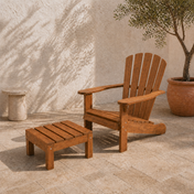 Wulfern Christiana Eucalyptus Adirondack Chair & Ottoman