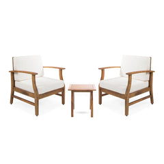 Front | Straight-on view of the Wulfern Daskalio Acacia Conversation Set
