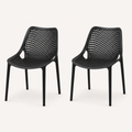 Texture close-up | Black molded-plastic diamond perforation and seat lattice in close view