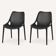 Texture close-up | Black molded-plastic diamond perforation and seat lattice in close view