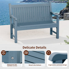 Room | The Wulfern Drima Poly Lumber Garden Bench in a styled room