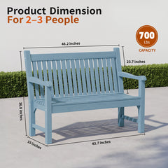 Front | Straight-on view of the Wulfern Drima Poly Lumber Garden Bench