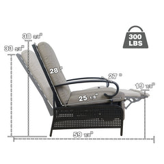 Side | Side view of the Wulfern Eschati Reclining Patio Lounge Chair