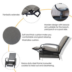 Detail | The Wulfern Eschati Reclining Patio Lounge Chair