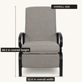 Size | front studio view labelled 22.6 inch overall width and 38.2 inch overall height