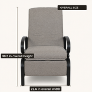 Size | front studio view labelled 22.6 inch overall width and 38.2 inch overall height