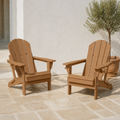 Room 1 | two Teak folding HDPE Adirondack chairs on a limestone terrace beside an olive tree