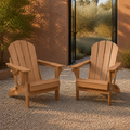 Room 3 | two Teak folding HDPE Adirondack chairs in a warm terracotta courtyard