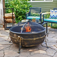 Room | The Wulfern Falconera Round Cauldron Fire Pit in a styled room