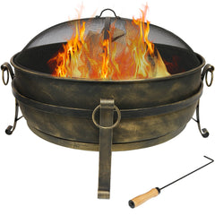 Front | Straight-on view of the Wulfern Falconera Round Cauldron Fire Pit