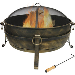 Front | Straight-on view of the Wulfern Falconera Round Cauldron Fire Pit